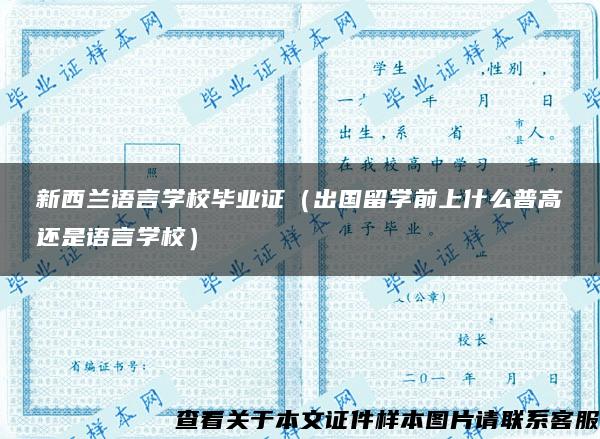 新西兰语言学校毕业证（出国留学前上什么普高还是语言学校）