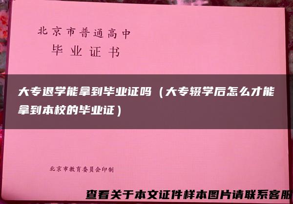 大专退学能拿到毕业证吗（大专辍学后怎么才能拿到本校的毕业证）