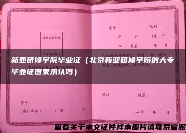 新亚研修学院毕业证（北京新亚研修学院的大专毕业证国家承认吗）