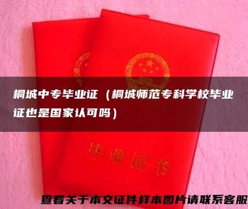 桐城中专毕业证（桐城师范专科学校毕业证也是国家认可吗）