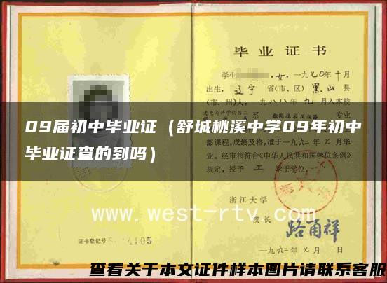 09届初中毕业证（舒城桃溪中学09年初中毕业证查的到吗）