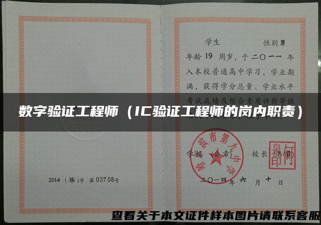 数字验证工程师（IC验证工程师的岗内职责）