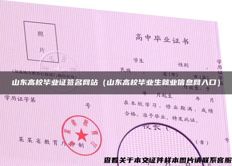 山东高校毕业证签名网站（山东高校毕业生就业信息网入口）