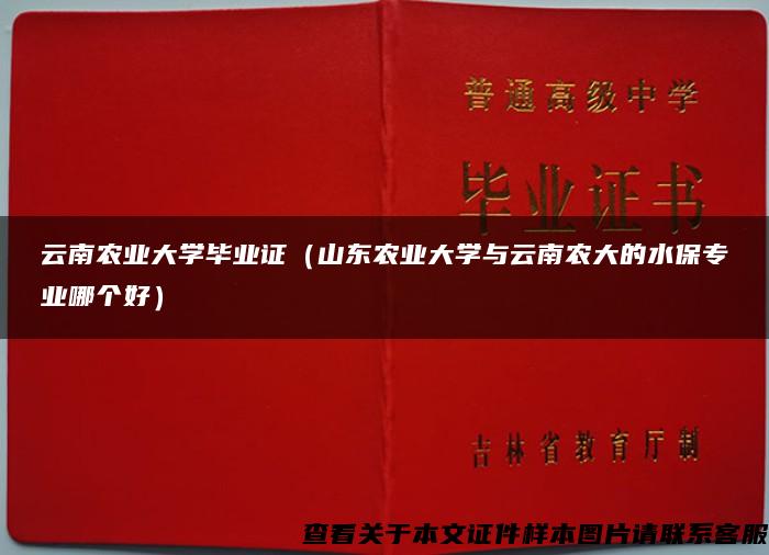 云南农业大学毕业证（山东农业大学与云南农大的水保专业哪个好）