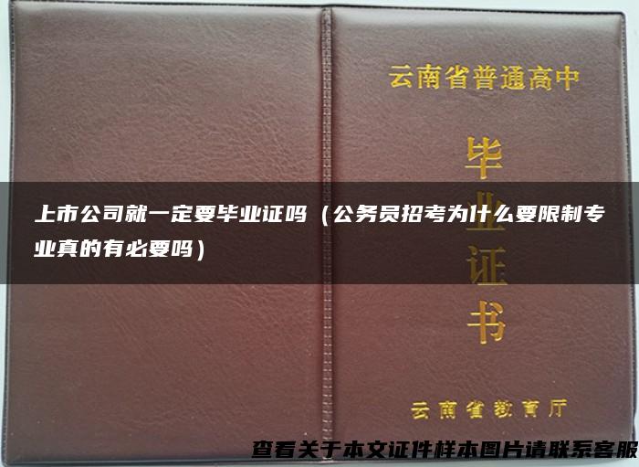 上市公司就一定要毕业证吗（公务员招考为什么要限制专业真的有必要吗）