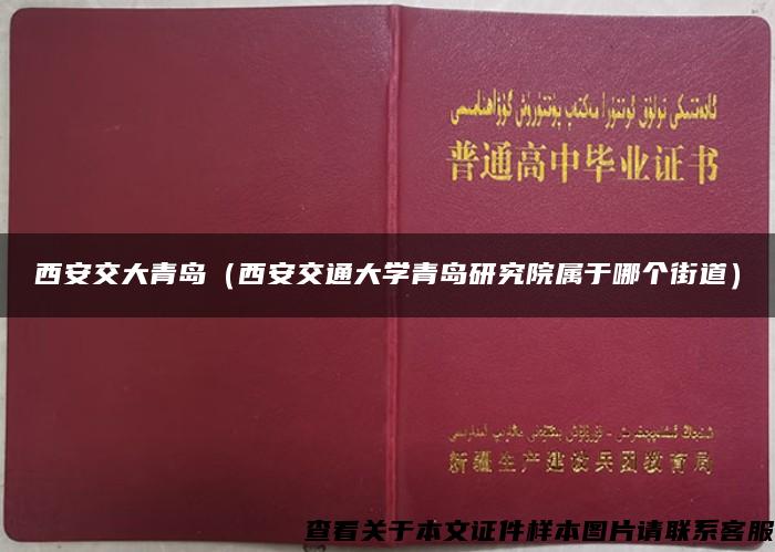 西安交大青岛（西安交通大学青岛研究院属于哪个街道）