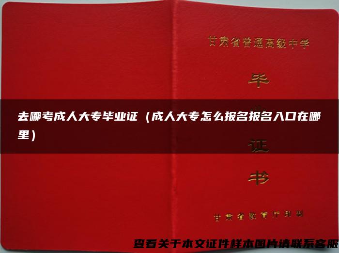 去哪考成人大专毕业证（成人大专怎么报名报名入口在哪里）