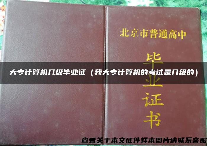 大专计算机几级毕业证（我大专计算机的考试是几级的）