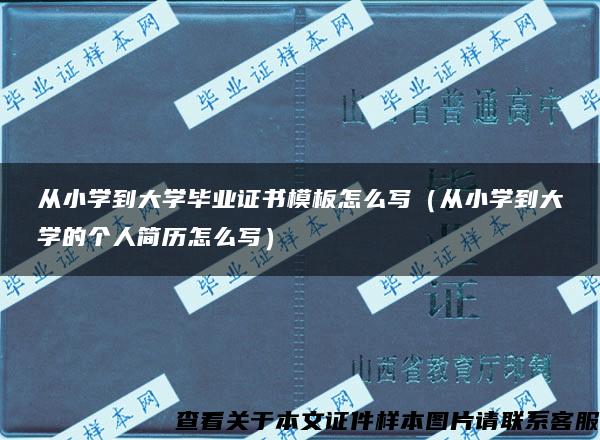 从小学到大学毕业证书模板怎么写（从小学到大学的个人简历怎么写）