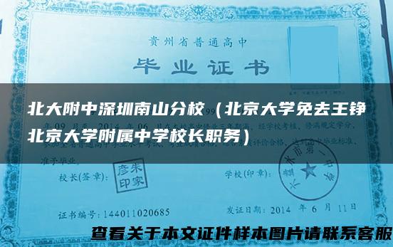 北大附中深圳南山分校（北京大学免去王铮北京大学附属中学校长职务）