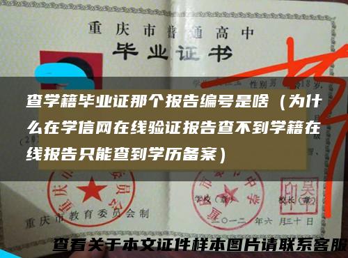 查学籍毕业证那个报告编号是啥（为什么在学信网在线验证报告查不到学籍在线报告只能查到学历备案）