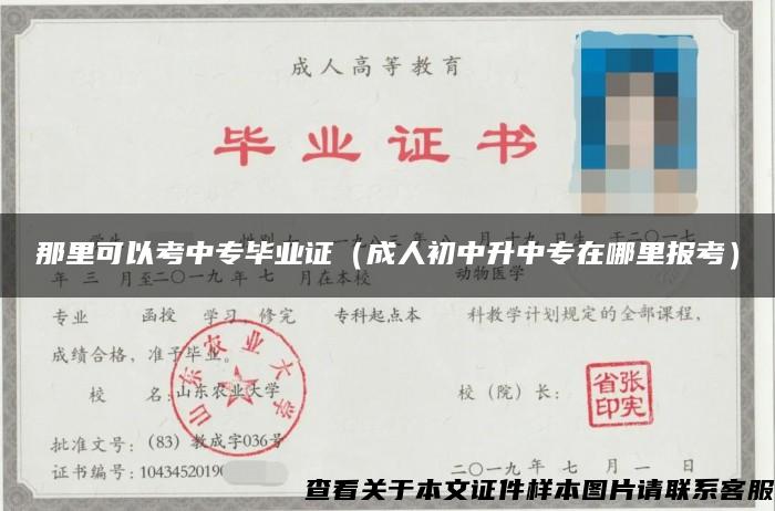 那里可以考中专毕业证（成人初中升中专在哪里报考）