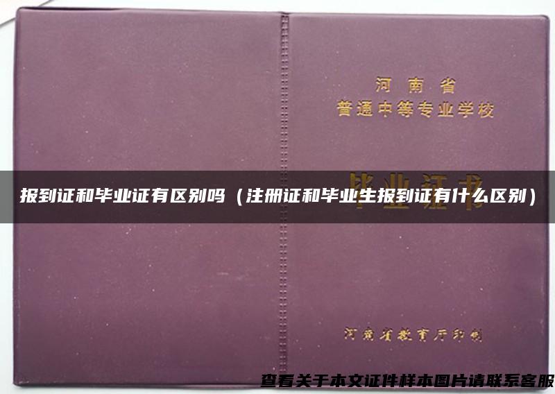 报到证和毕业证有区别吗（注册证和毕业生报到证有什么区别）