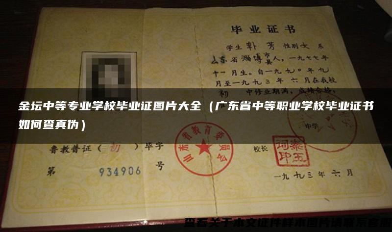 金坛中等专业学校毕业证图片大全（广东省中等职业学校毕业证书如何查真伪）