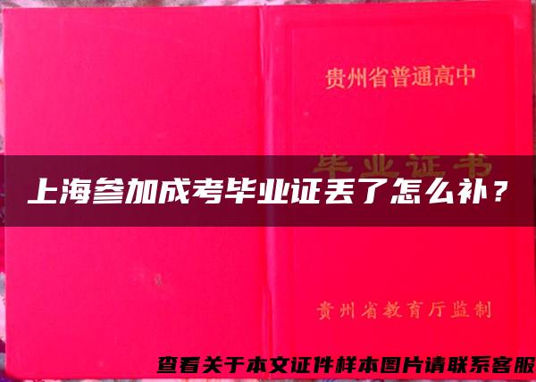 上海参加成考毕业证丢了怎么补？