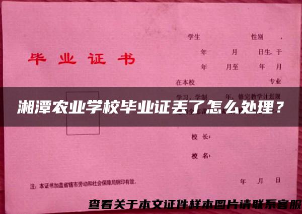 湘潭农业学校毕业证丢了怎么处理？