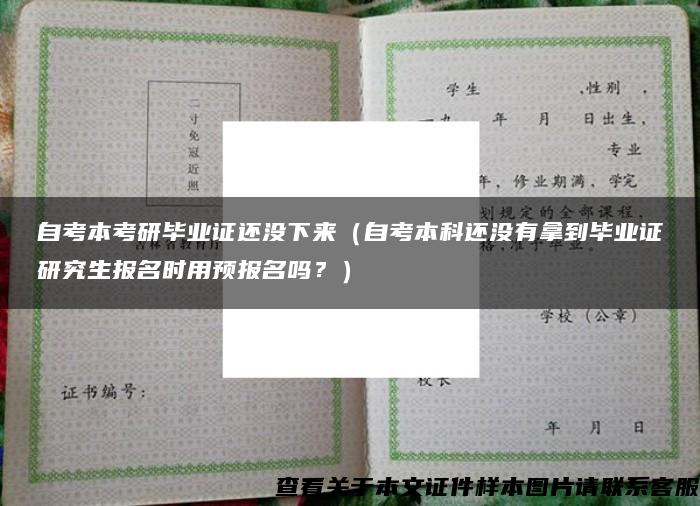 自考本考研毕业证还没下来（自考本科还没有拿到毕业证研究生报名时用预报名吗？）