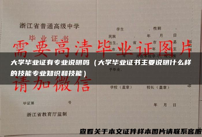 大学毕业证有专业说明吗（大学毕业证书主要说明什么样的技能专业知识和技能）