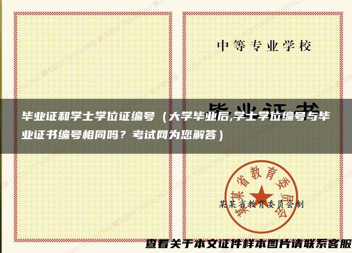 毕业证和学士学位证编号（大学毕业后,学士学位编号与毕业证书编号相同吗？考试网为您解答）