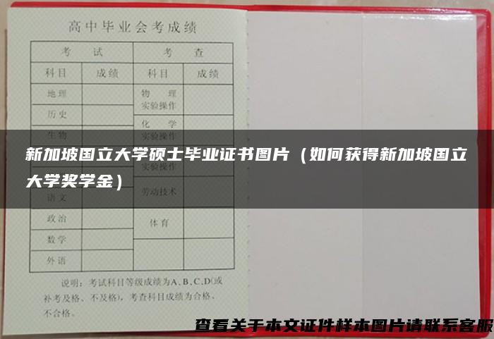 新加坡国立大学硕士毕业证书图片（如何获得新加坡国立大学奖学金）