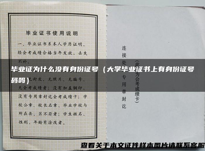 毕业证为什么没有身份证号（大学毕业证书上有身份证号码吗）