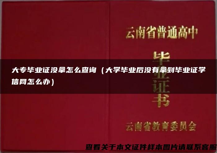 大专毕业证没拿怎么查询（大学毕业后没有拿到毕业证学信网怎么办）