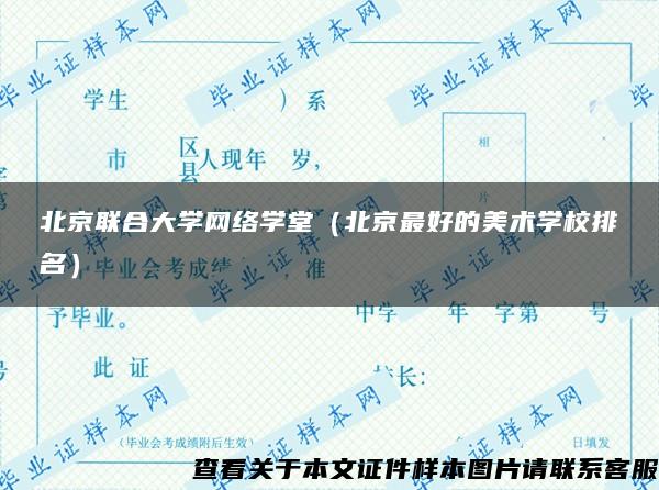 北京联合大学网络学堂（北京最好的美术学校排名）