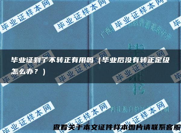 毕业证到了不转正有用吗（毕业后没有转正定级怎么办？）