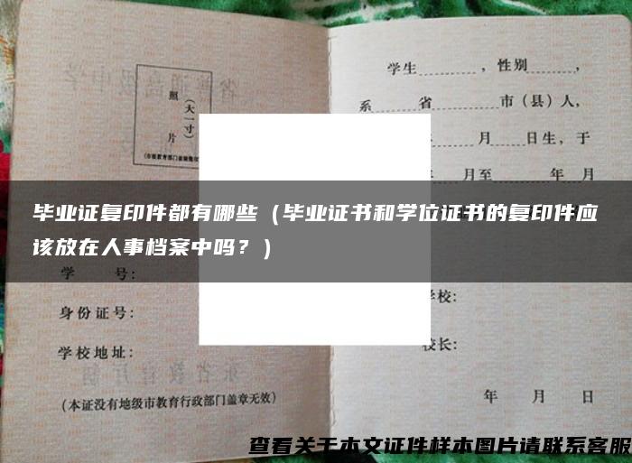 毕业证复印件都有哪些（毕业证书和学位证书的复印件应该放在人事档案中吗？）