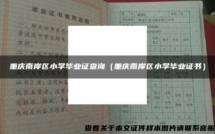 重庆南岸区小学毕业证查询（重庆南岸区小学毕业证书）