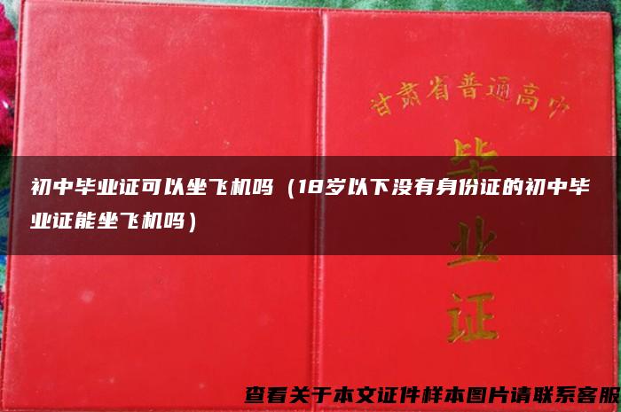 初中毕业证可以坐飞机吗（18岁以下没有身份证的初中毕业证能坐飞机吗）