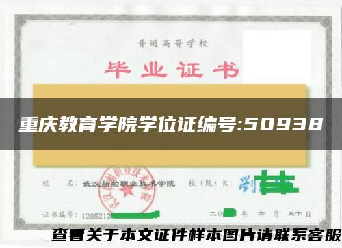 重庆教育学院学位证编号:50938