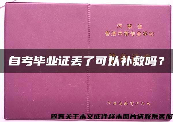 自考毕业证丢了可以补救吗？