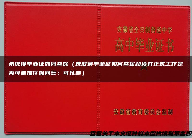 未取得毕业证如何参保（未取得毕业证如何参保和没有正式工作是否可参加医保回复：可以参）