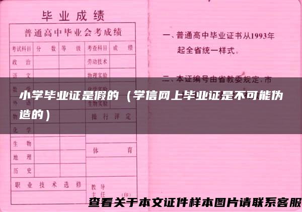 小学毕业证是假的（学信网上毕业证是不可能伪造的）