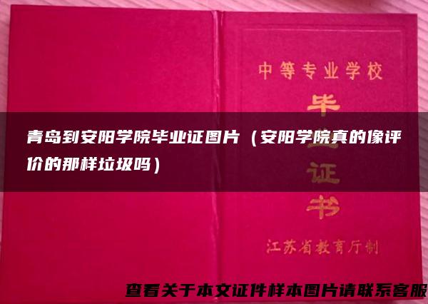 青岛到安阳学院毕业证图片（安阳学院真的像评价的那样垃圾吗）