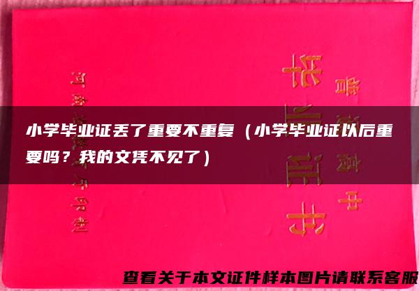 小学毕业证丢了重要不重复（小学毕业证以后重要吗？我的文凭不见了）