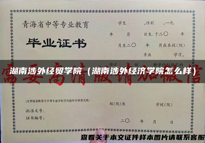 湖南涉外经贸学院（湖南涉外经济学院怎么样）