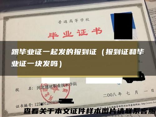 跟毕业证一起发的报到证（报到证和毕业证一块发吗）