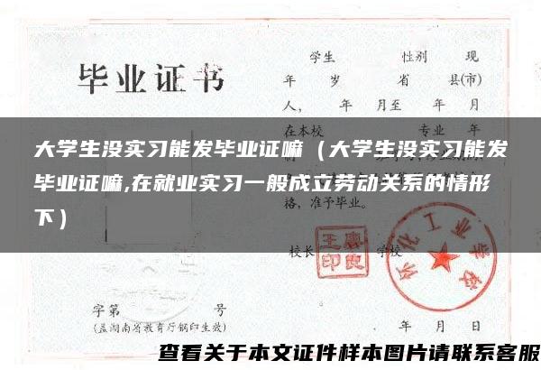 大学生没实习能发毕业证嘛（大学生没实习能发毕业证嘛,在就业实习一般成立劳动关系的情形下）