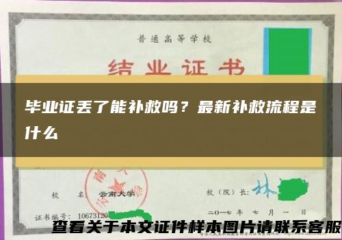 毕业证丢了能补救吗？最新补救流程是什么