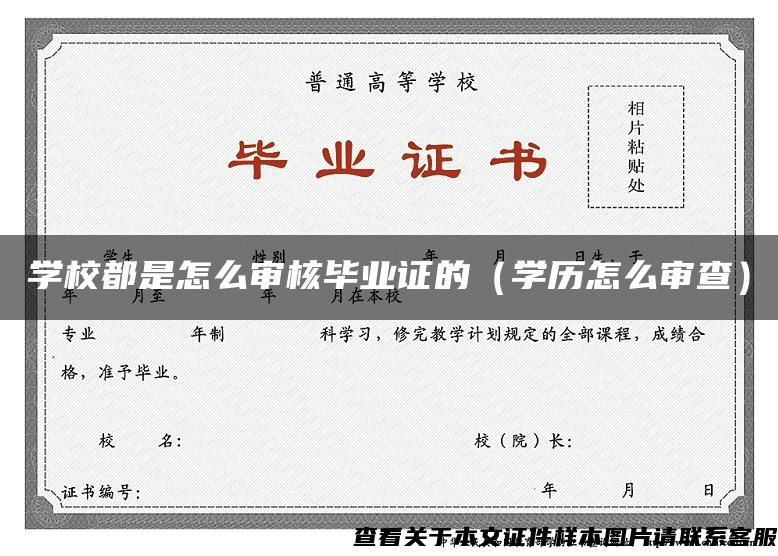 学校都是怎么审核毕业证的（学历怎么审查）