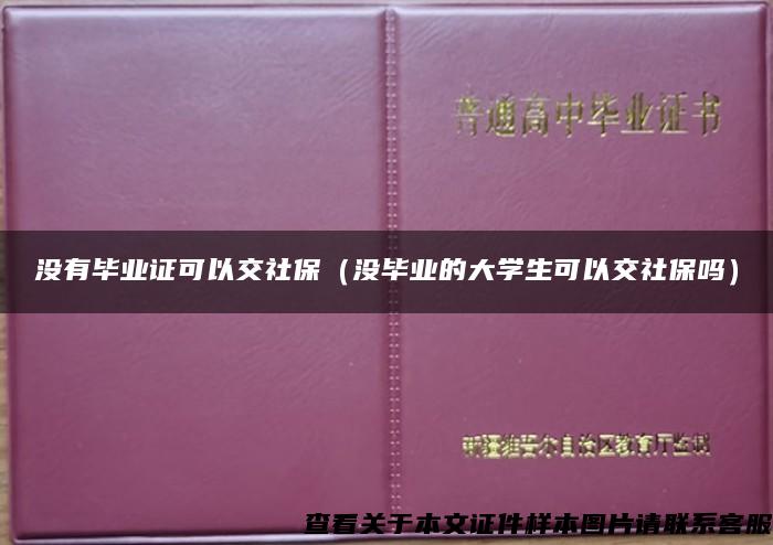 没有毕业证可以交社保（没毕业的大学生可以交社保吗）