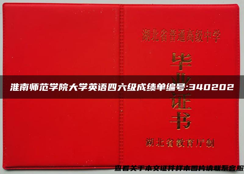 淮南师范学院大学英语四六级成绩单编号:340202