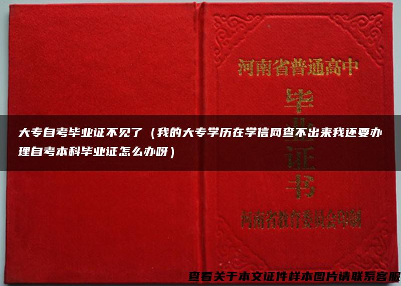 大专自考毕业证不见了（我的大专学历在学信网查不出来我还要办理自考本科毕业证怎么办呀）