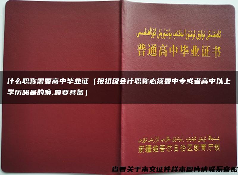 什么职称需要高中毕业证（报初级会计职称必须要中专或者高中以上学历吗是的噢,需要具备）