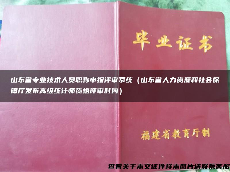 山东省专业技术人员职称申报评审系统（山东省人力资源和社会保障厅发布高级统计师资格评审时间）