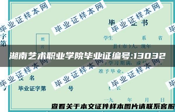 湖南艺术职业学院毕业证编号:13032