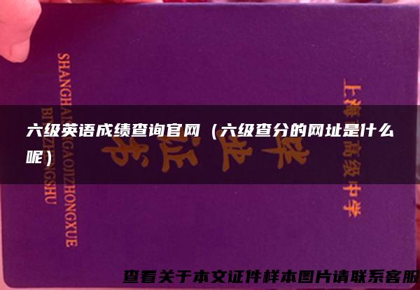 六级英语成绩查询官网（六级查分的网址是什么呢）