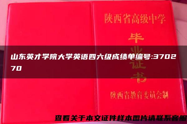 山东英才学院大学英语四六级成绩单编号:370270